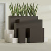 Delray Large Tall Rectangle Fiberglass Planter - 12 in x 12 in x 32 in - Matte Brown - Matte Brown,12 in x 12 in x 32 in