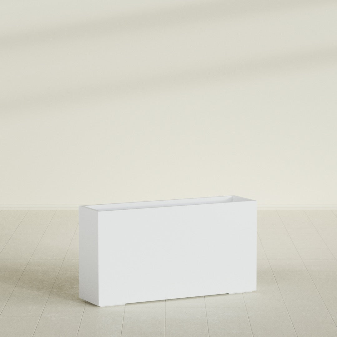 Potsdam Extra Large Long Rectangle Fiberglass Planter - 60 in x 16 in x 32 in - Gloss White - Gloss White,60 in x 16 in x 32 in