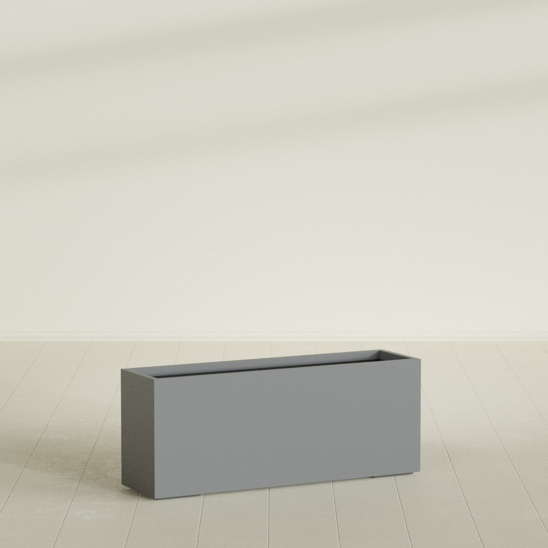 Tolga Extra Large Long Rectangle Fiberglass Planter - 60 in x 16 in x 24 in - Metallic Gunmetal - Metallic Gunmetal,60 in x 16 in x 24 in