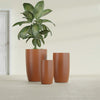 Lisbon Medium Round Fiberglass Planter - 14 in x 14 in x 25 in - Matte Terracotta - Matte Terracotta,14 in x 14 in x 25 in