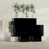 Brisbane Large Rectangle Fiberglass Planter - 24 in x 24 in x 32 in - Gloss Black - Gloss Black,24 in x 24 in x 32 in