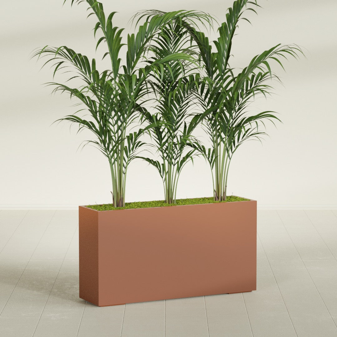 Potsdam Extra Large Long Rectangle Fiberglass Planter - 60 in x 16 in x 32 in - Matte Terracotta - Matte Terracotta,60 in x 16 in x 32 in