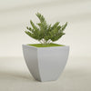 Lima Large Tapered Square Fiberglass Planter - 30 in x 30 in x 30 in - Metallic Silver - Metallic Silver,30 in x 30 in x 30 in