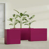 Milano Medium Narrow Rectangle Fiberglass Planter - 24 in x 10 in x 24 in - Gloss Eggplant - Gloss Eggplant,24 in x 10 in x 24 in