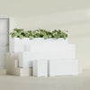 Miami Extra Large Narrow Rectangle Fiberglass Planter - 60 in x 12 in x 18 in - Matte White - Matte White,60 in x 12 in x 18 in