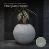 Orbo Globe Sphere Planter – Concrete Stone Finish – Fiberglass Indoor/Outdoor and Weather-Resistant Round Planter (23.5" D x 21" H Exterior, 23.2" D x 20.5" H Interior) - Concrete Stone,23.5 in x 23.5 in x 21 in - Concrete Stone,23.5 in x 23.5 in x 2 - Concrete Stone,23.6 in diam. x 21.1 in