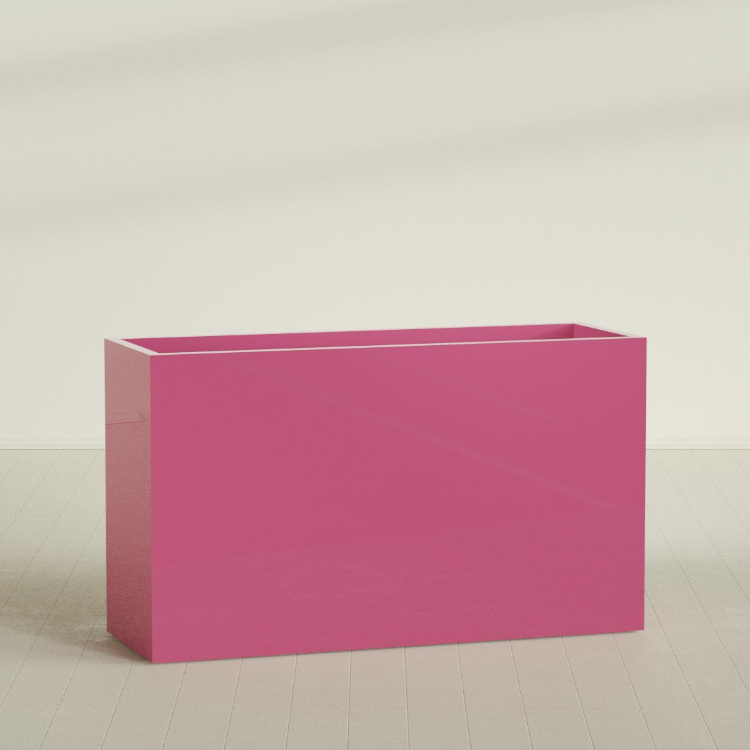 Darwin Extra Large Long Rectangle Fiberglass Planter - 72 in x 24 in x 42 in - Gloss Pink Violet - Gloss Pink Violet,72 in x 24 in x 42 in