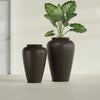 Bara Jar Large Round Fiberglass Planter - 20 in x 20 in x 31 in - Matte Brown - Matte Brown,20 in x 20 in x 32 in