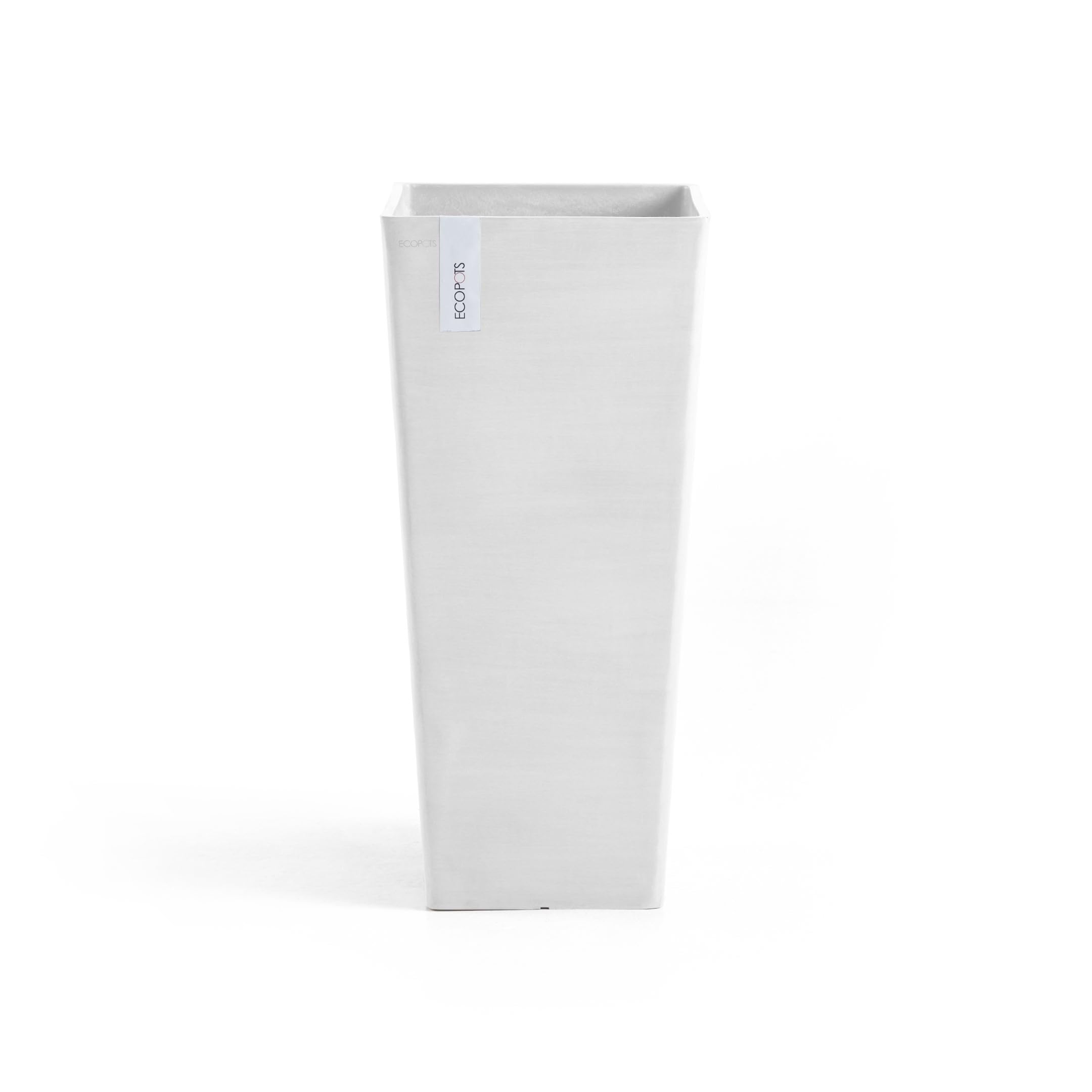 Rotterdam High Medium Square Planter - 12.6 in x 12.6 in x 27.5 in - Pure White - Pure White,12.5 in x 12.5 in x 27.5 in,Planter Only