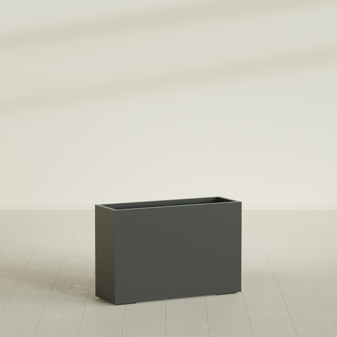 Potsdam Extra Large Long Rectangle Fiberglass Planter - 48 in x 16 in x 32 in - Matte Charcoal - Matte Charcoal,48 in x 16 in x 32 in
