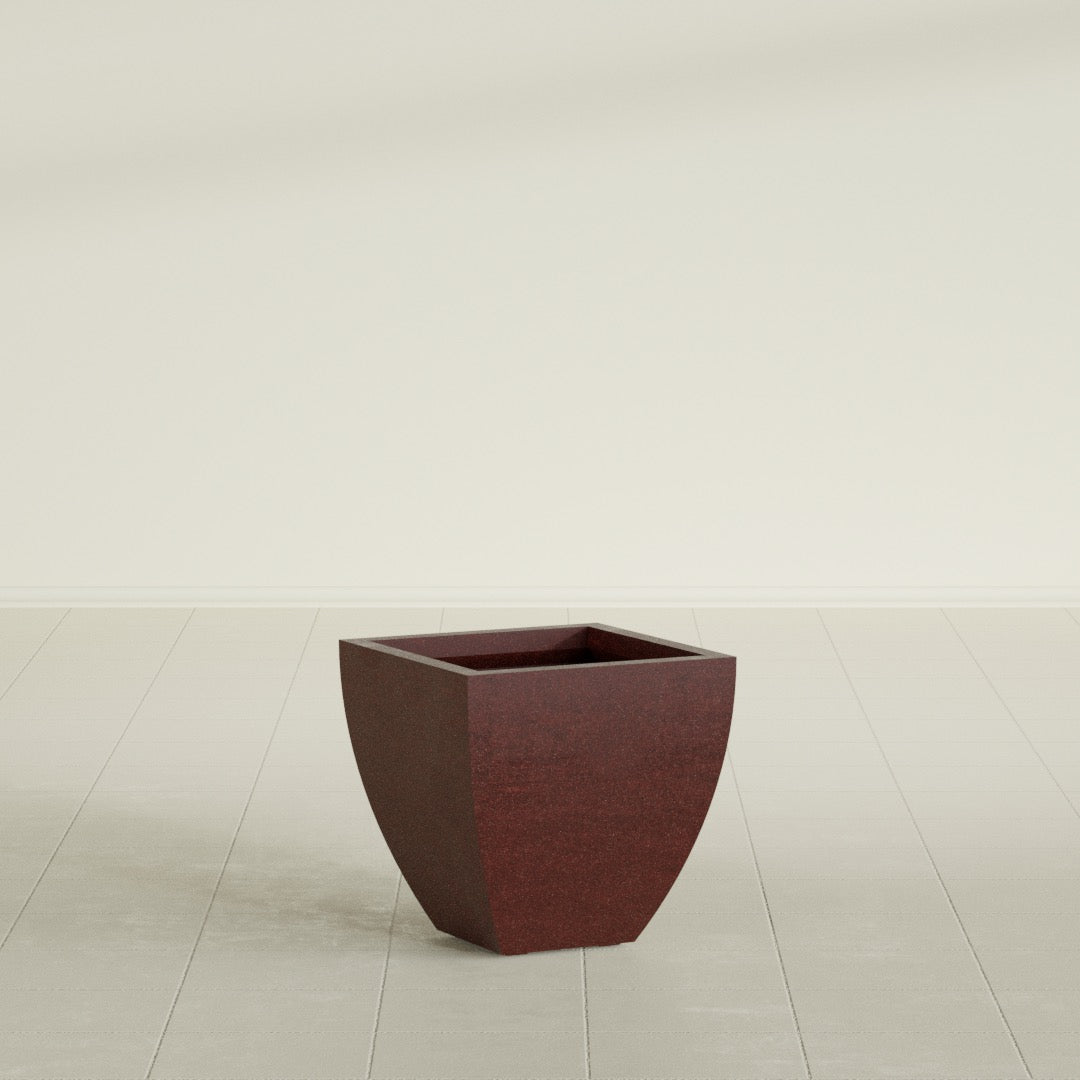 Tapered Square - 16in x 16in x 16in - Weathered Steel - Rust - Weathered Steel - Rust,16 in x 16 in x 16 in