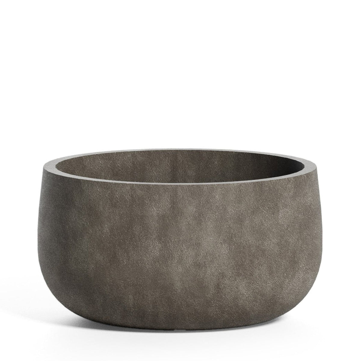 COSAPOTS Mondo Low Round Fiberglass Planter – Lightweight Indoor/Outdoor Plant Pot, Frost & Weather Resistant, Handmade Modern Decorative Planter – 9.5" X 9.5" X 5" – River Stone - River Stone,9.5 in x 9.5 in x 5 in