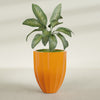 Alicante Medium Round Fiberglass Planter - 26 in x 26 in x 32 in - Gloss Tangerine - Gloss Tangerine,26 in x 26 in x 32 in