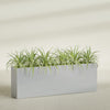 Hollywood Extra Large Narrow Rectangle Fiberglass Planter - 72 in x 12 in x 24 in - Metallic Silver - Metallic Silver,72 in x 12 in x 24 in