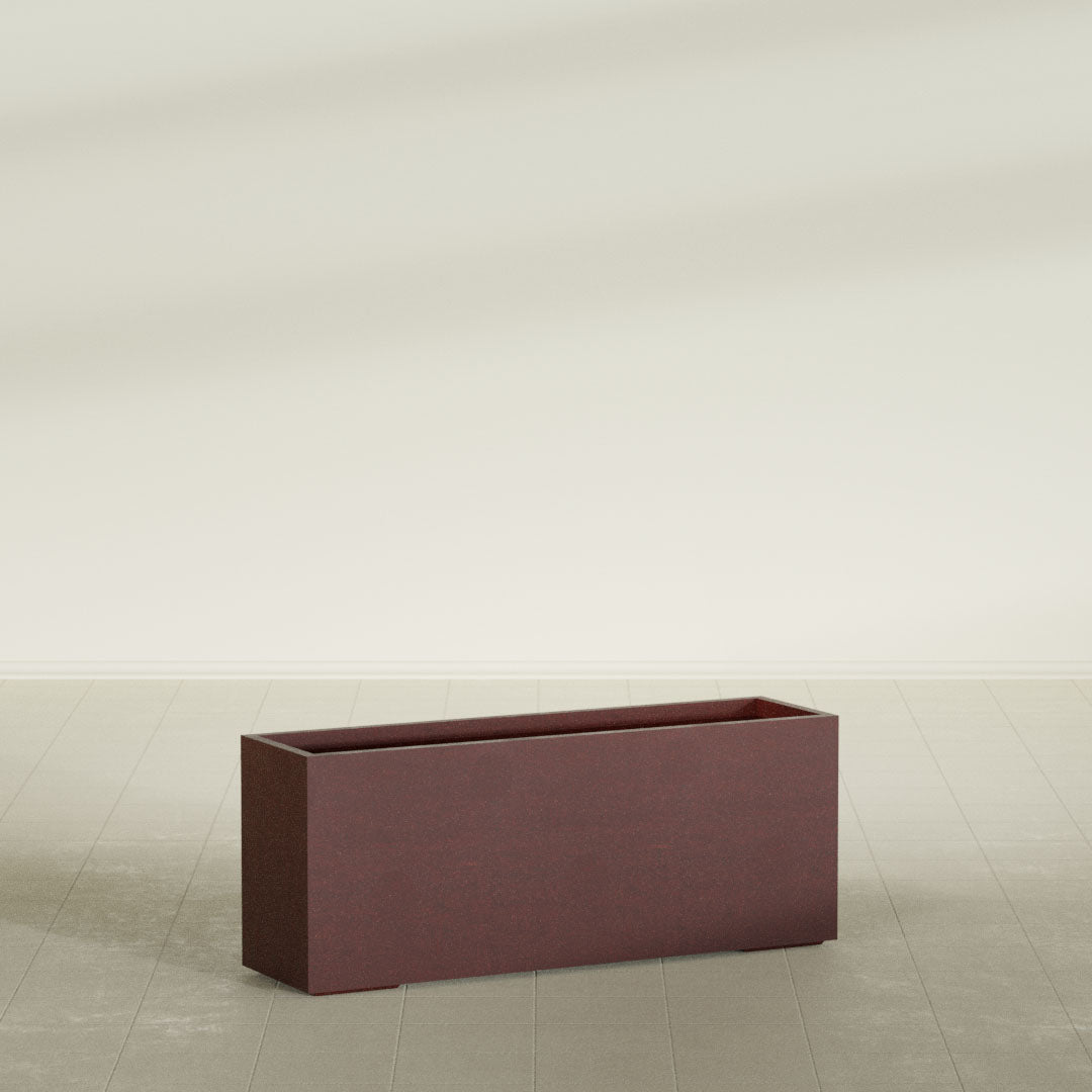 ProTone Fiberglass Premium Finish Extra Large Rectangle Planter - 60 in x 16 in x 24 in - Weathered Steel - Rust - Weathered Steel - Rust,60 in x 16 in x 24 in