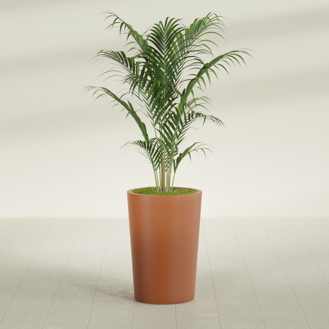 Tegel Medium Round Fiberglass Planter - 18 in x 18 in x 26 in - Matte Terracotta - Matte Terracotta,18 in x 18 in x 26 in