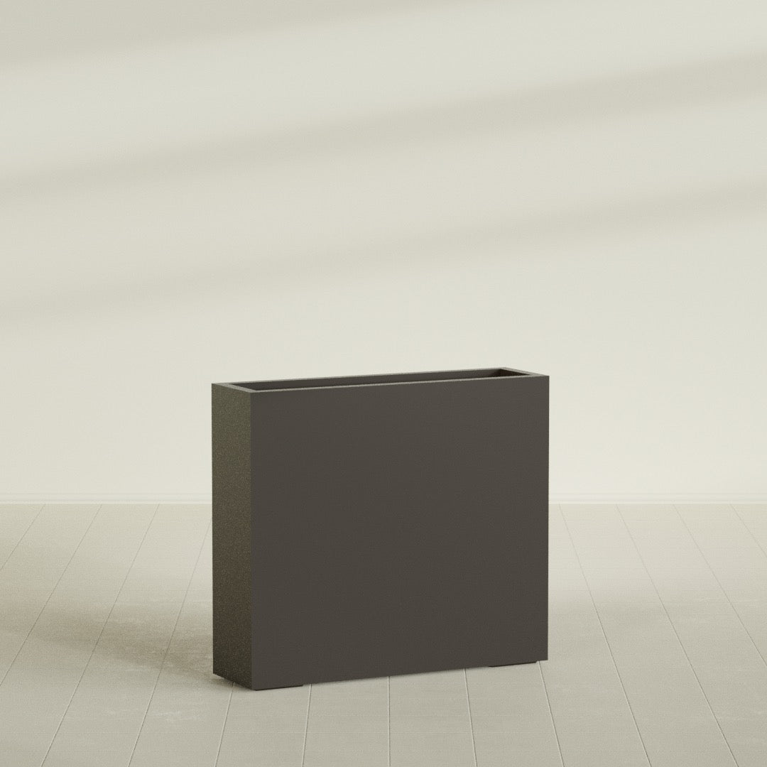 Amesbury Large Narrow Rectangle Fiberglass Planter - 36 in x 10 in x 32 in - Matte Brown - Matte Brown,36 in x 10 in x 32 in