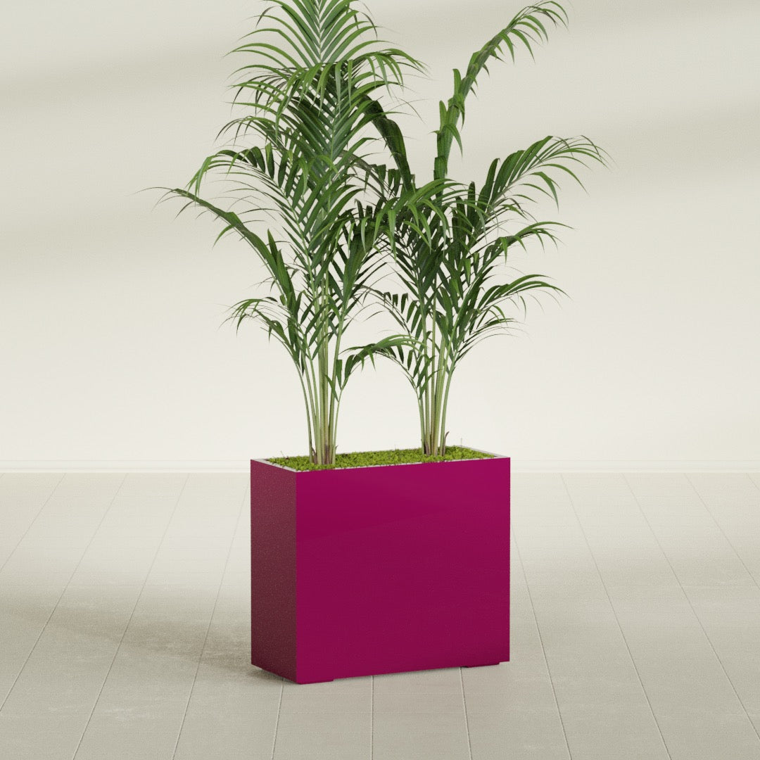 Potsdam Large Rectangle Fiberglass Planter - 36 in x 16 in x 32 in - Gloss Eggplant - Gloss Eggplant,36 in x 16 in x 32 in