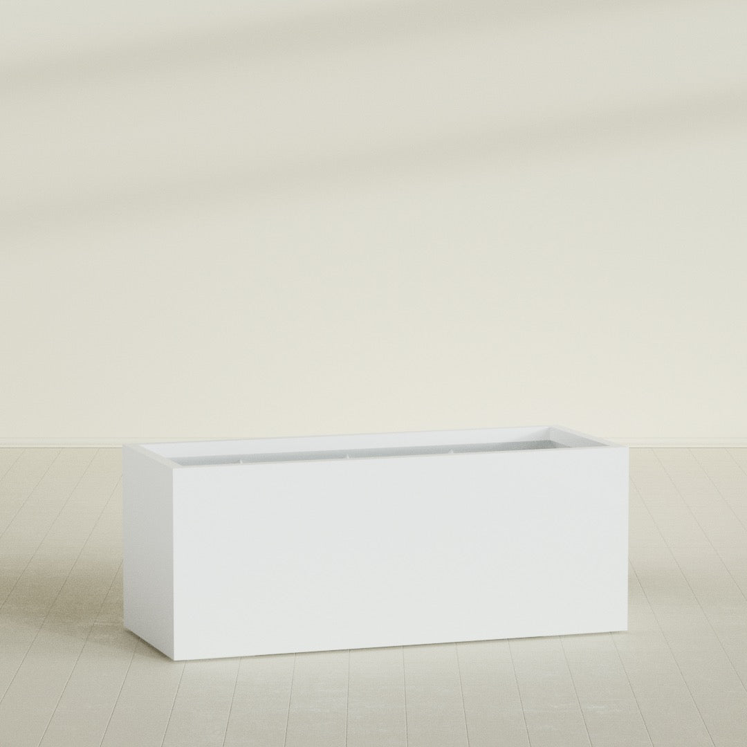 Granada Extra Large Long Rectangle Fiberglass Planter - 60 in x 24 in x 24 in - Matte White - Matte White,60 in x 24 in x 24 in