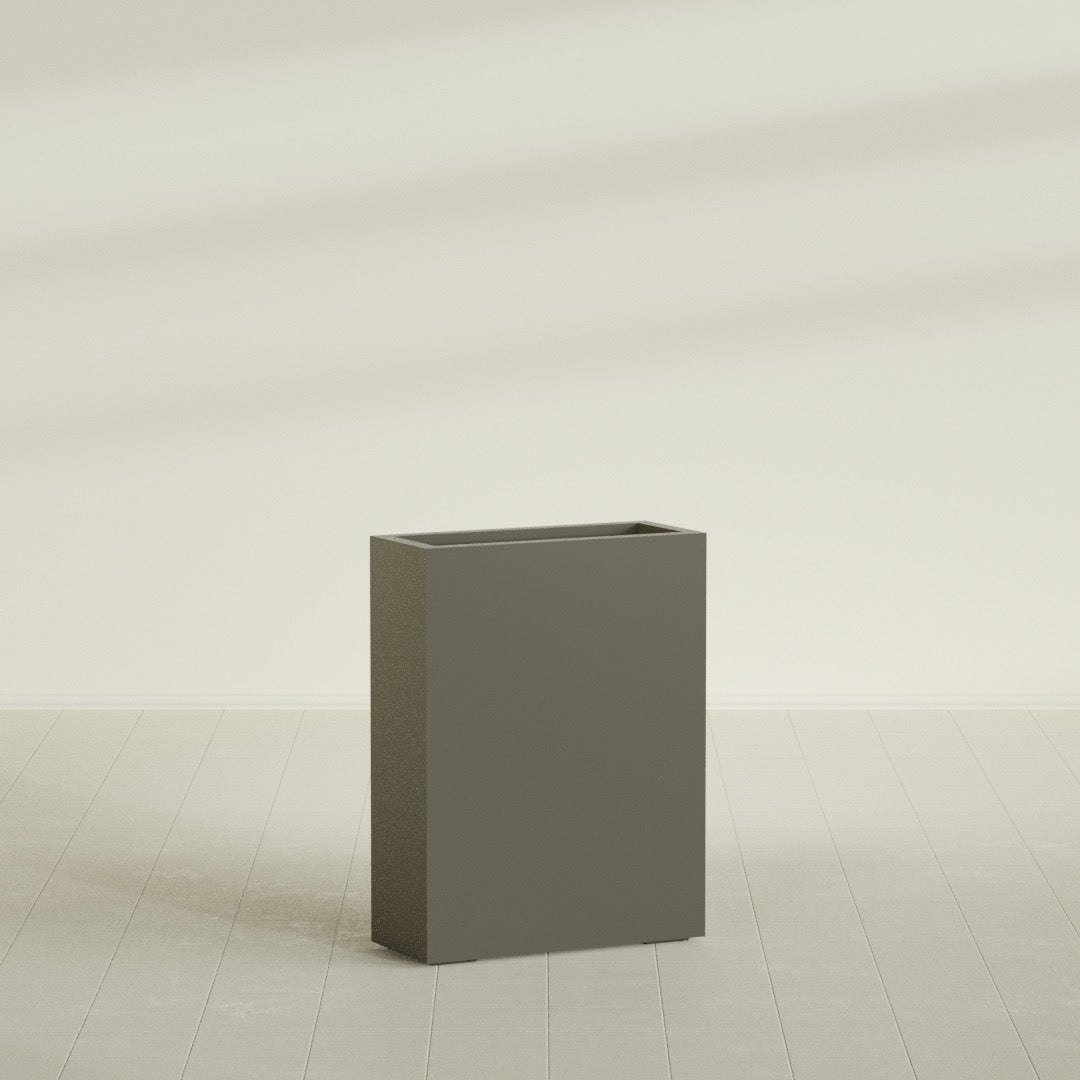 Amesbury Large Narrow Rectangle Fiberglass Planter - 24 in x 10 in x 32 in - Matte Bronze - Matte Bronze,24 in x 10 in x 32 in