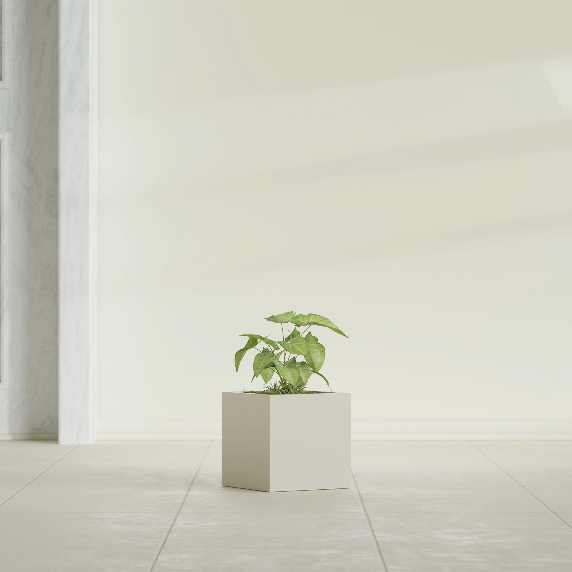 Monaco Square - 7in x 7in x 7 - Satin Beige - Satin Beige,7 in x 7 in x 7 in