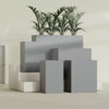 Darwin Extra Large Long Rectangle Fiberglass Planter - 60 in x 24 in x 42 in - Metallic Gunmetal - Metallic Gunmetal,60 in x 24 in x 42 in