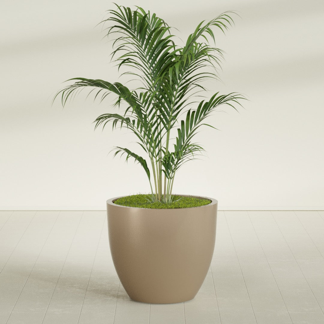 Wannsee Large Round Fiberglass Planter - 39 in x 39 in x 34 in - Metallic Gold - Metallic Gold,39 in x 39 in x 34 in