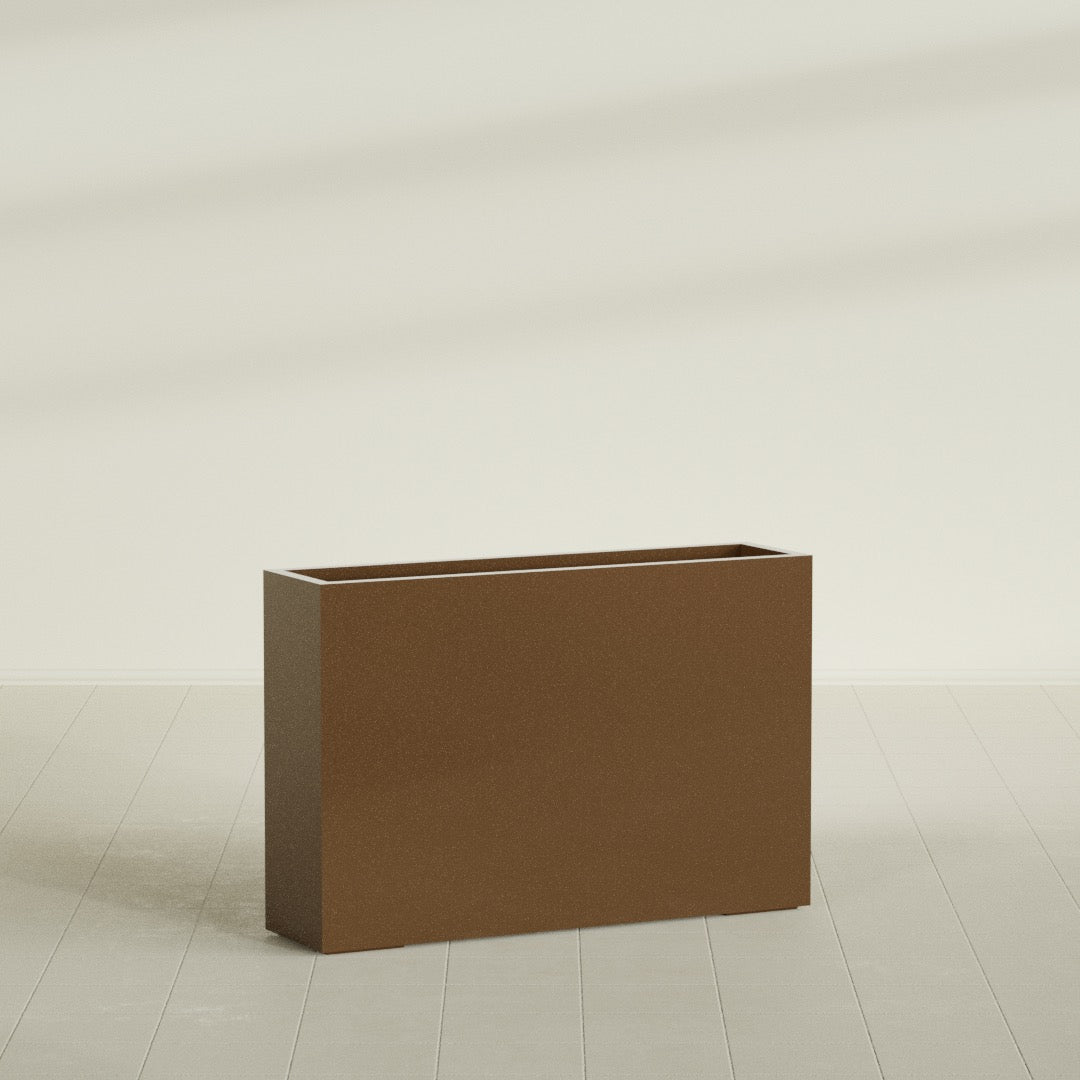 Delray Extra Large Long Rectangle Fiberglass Planter - 48 in x 12 in x 32 in - Metallic Bronze - Metallic Bronze,48 in x 12 in x 32 in