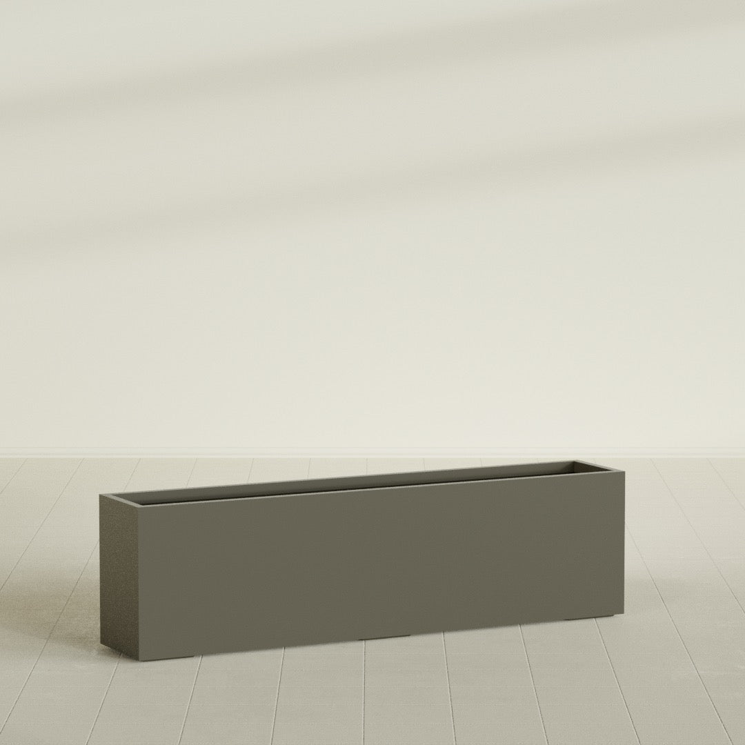 Hudson Extra Large Long Rectangle Fiberglass Planter - 100 in x 18 in x 28 in - Matte Bronze - Matte Bronze,100 in x 18 in x 28 in