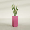 Perth Large Tall Rectangle Fiberglass Planter - 16 in x 16 in x 42 in - Gloss Pink Violet - Gloss Pink Violet,16 in x 16 in x 42 in