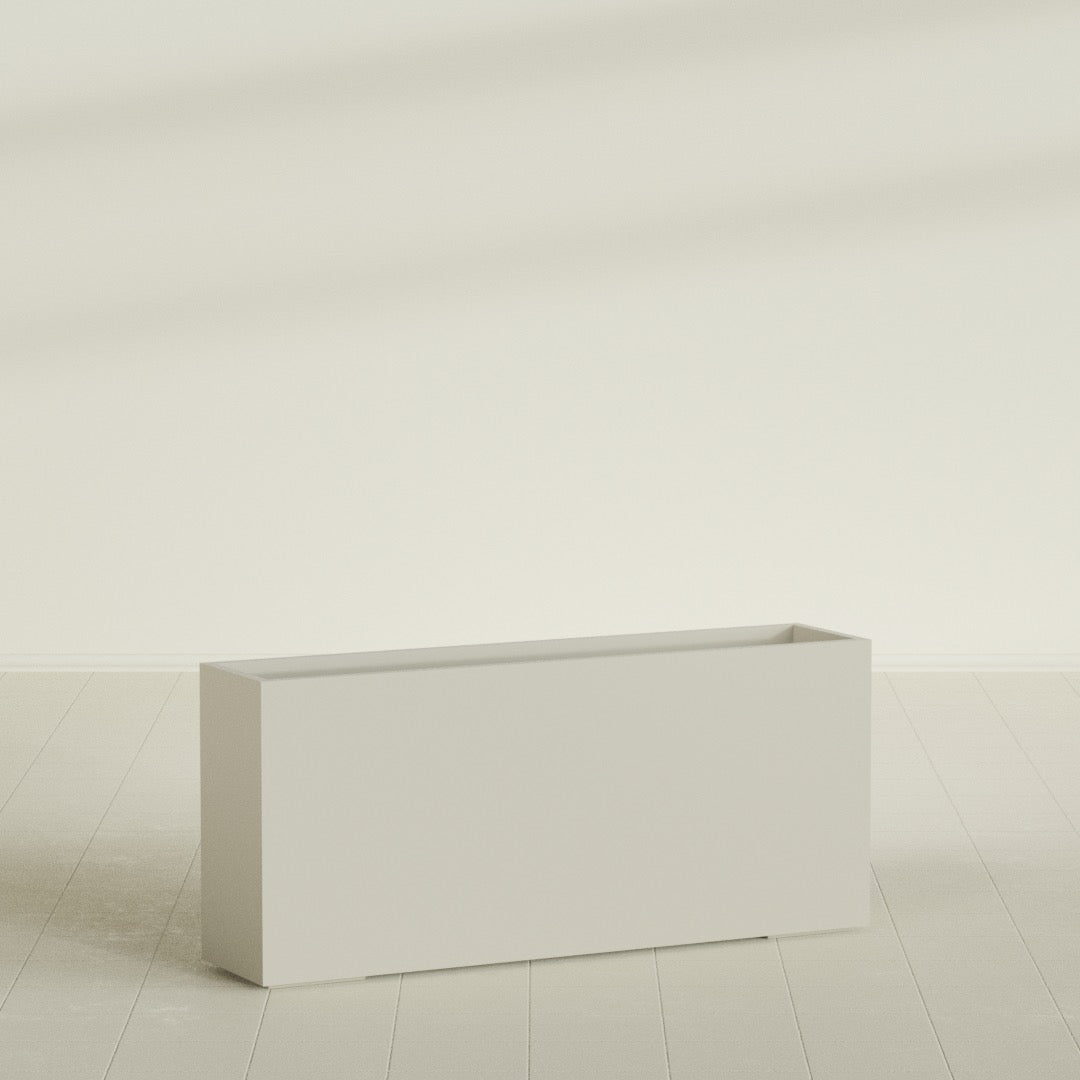 Potsdam Extra Large Long Rectangle Fiberglass Planter - 72 in x 16 in x 32 in - Satin Beige - Satin Beige,72 in x 16 in x 32 in