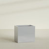 Brisbane Large Rectangle Fiberglass Planter - 36 in x 24 in x 32 in - Metallic Silver - Metallic Silver,36 in x 24 in x 32 in