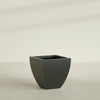 Lima Medium Tapered Square Fiberglass Planter - 24 in x 24 in x 24 in - Matte Charcoal - Matte Charcoal,24 in x 24 in x 24 in