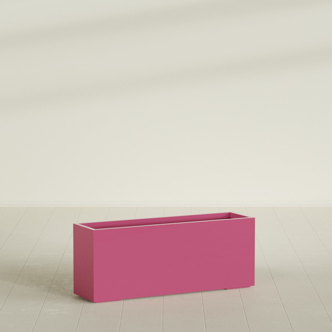 Tolga Extra Large Long Rectangle Fiberglass Planter - 60 in x 16 in x 24 in - Gloss Pink Violet - Gloss Pink Violet,60 in x 16 in x 24 in