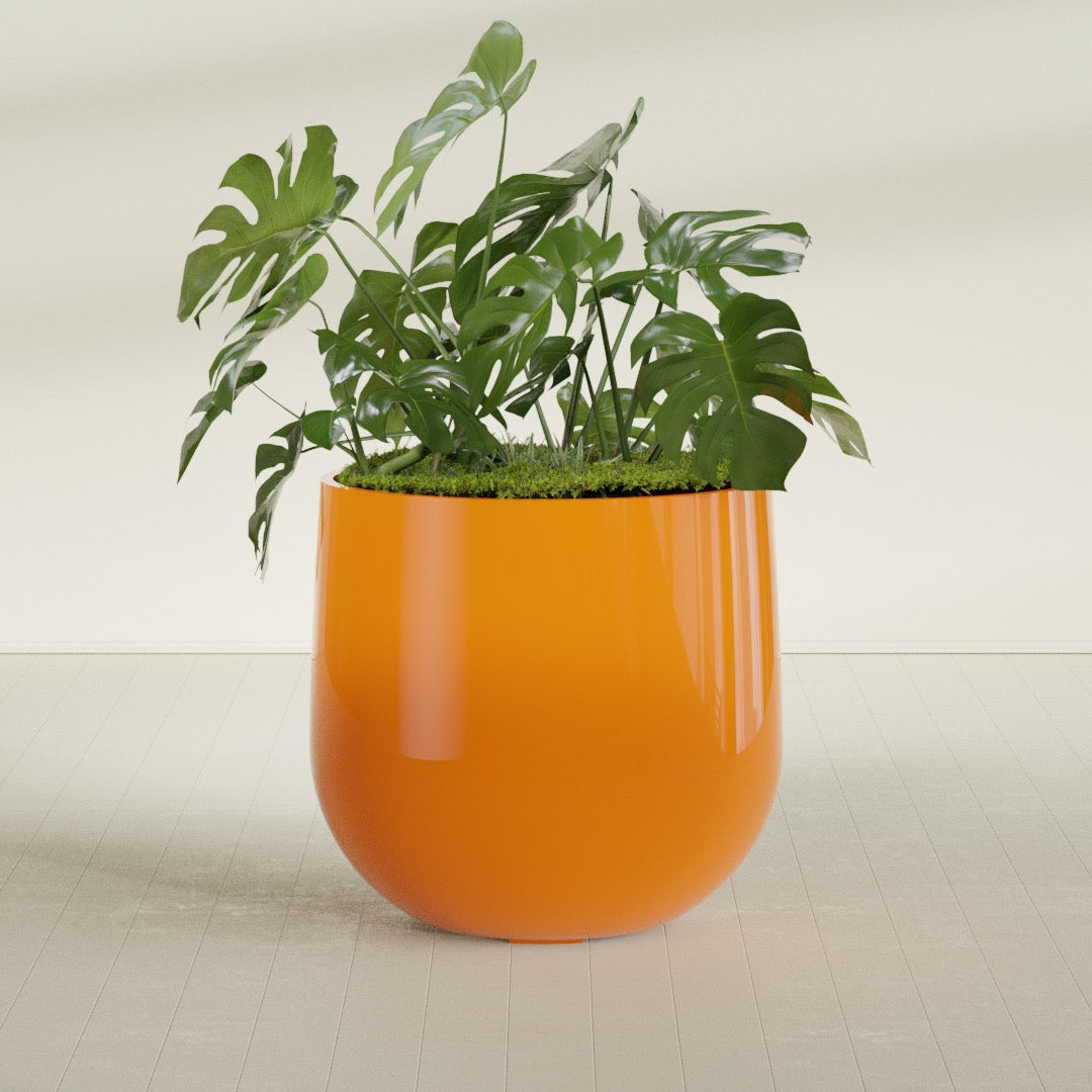 Westfield - 15in diam. x 14in - Gloss Tangerine - Gloss Tangerine,38 in diam. x 36 in H