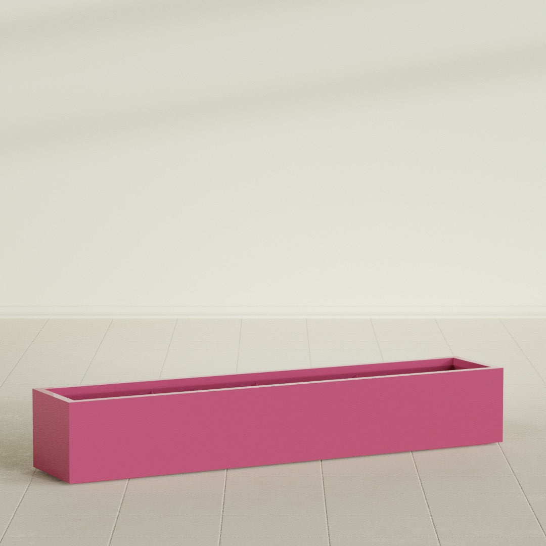 Cuba Extra Large Long Rectangle Fiberglass Planter - 72 in x 14 in x 12 in - Gloss Pink Violet - Gloss Pink Violet,72 in x 14 in x 12 in