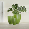 Alicante Small Round Fiberglass Planter - 15 in x 15 in x 21 in - Satin Green - Satin Green,15 in x 15 in x 21 in