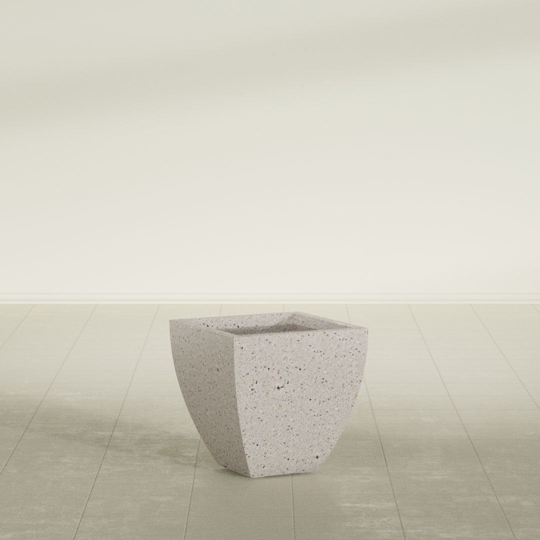 ProTone Fiberglass Premium Finish Tapered Square Square Planter - 16 in x 16 in x 16 in - StoneLight - Greystone - StoneLight - Greystone,16 in x 16 in x 16 in