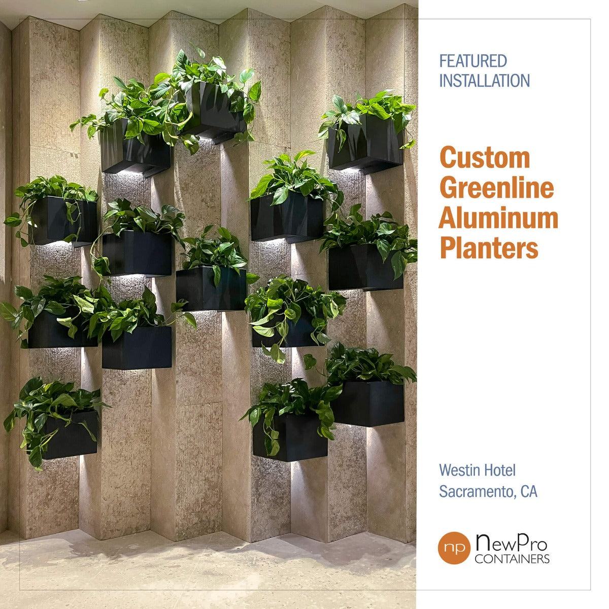 Aluminum Cube Planter with Drip Tray - 22in x 22in x 22in