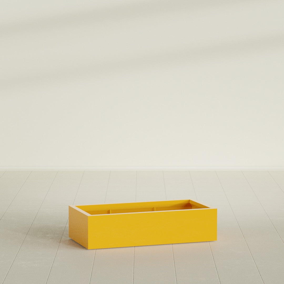 Antwerp Extra Large Long Rectangle Fiberglass Planter - 48 in x 24 in x 12 in - Gloss Saffron - Gloss Saffron,48 in x 24 in x 12 in