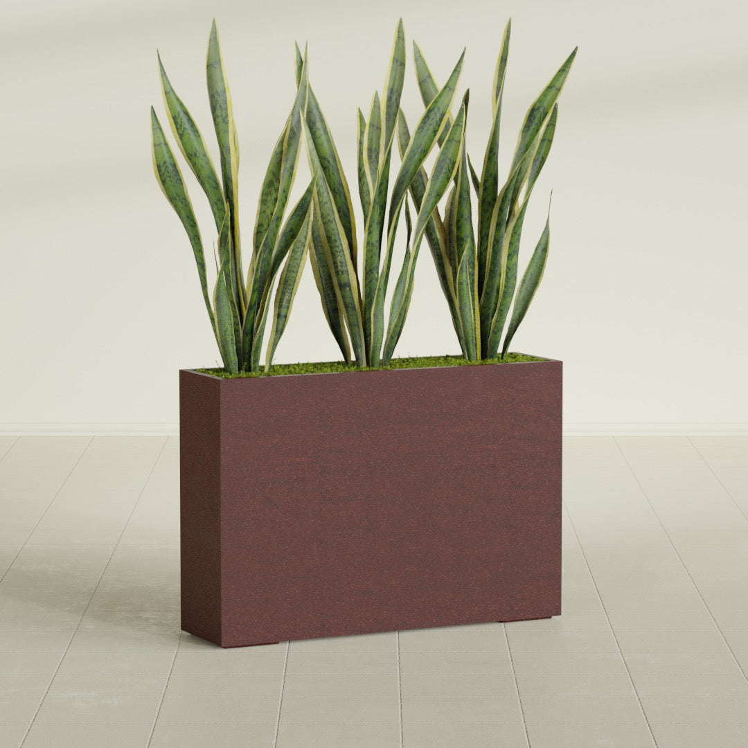16"-Wide Rectangle - 60in x 16in x 42in - Weathered Steel - Rust - Weathered Steel - Rust,60 in x 16 in x 42 in