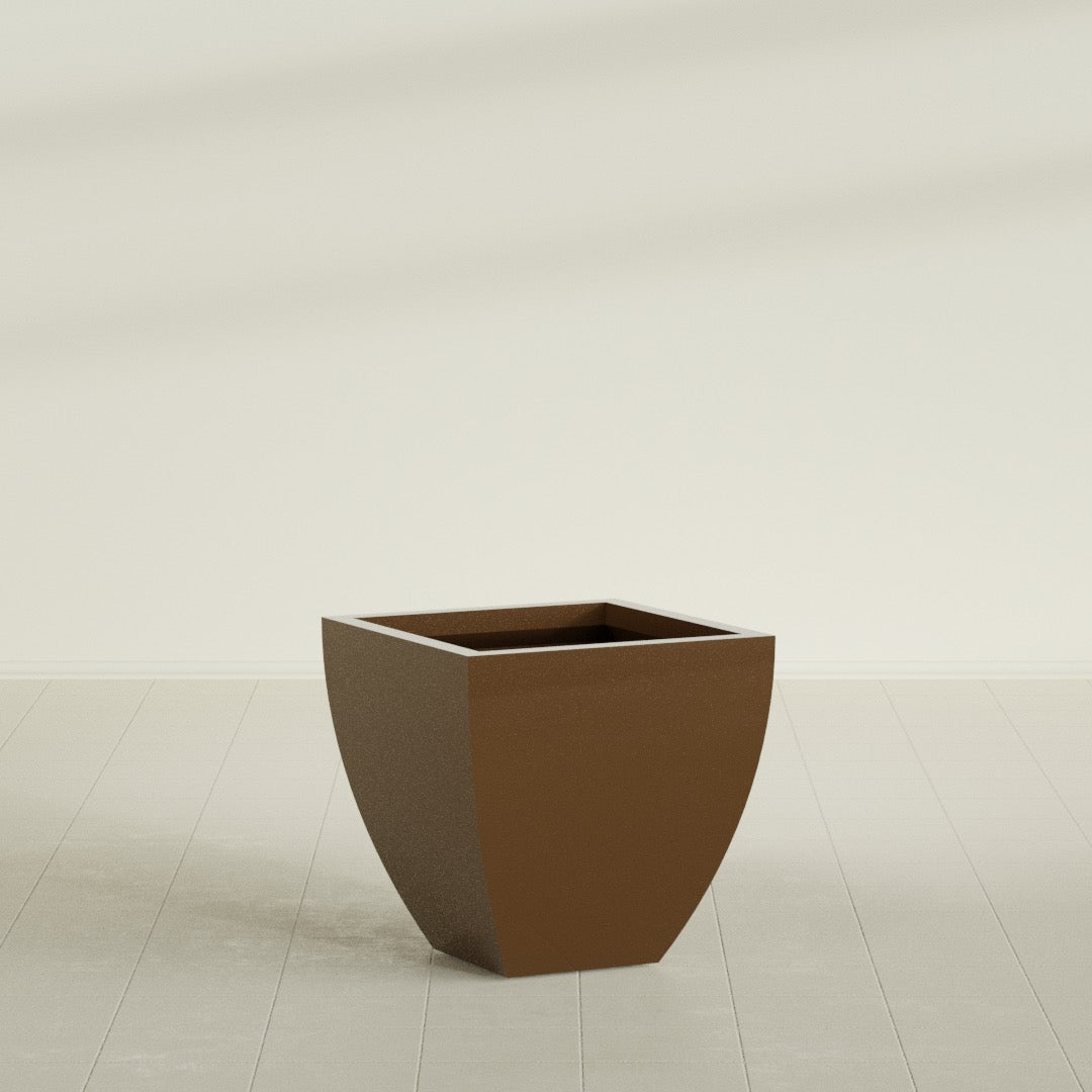 Lima Medium Tapered Square Fiberglass Planter - 24 in x 24 in x 24 in - Metallic Bronze - Metallic Bronze,24 in x 24 in x 24 in