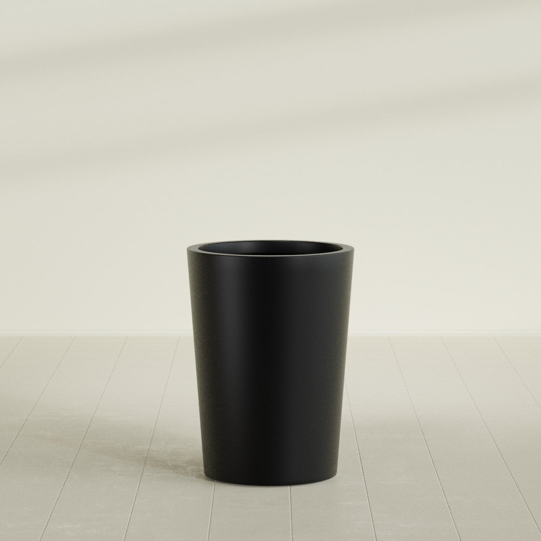Tegel Large Round Fiberglass Planter - 22 in x 22 in x 30 in - Matte Black - Matte Black,22 in x 22 in x 30 in