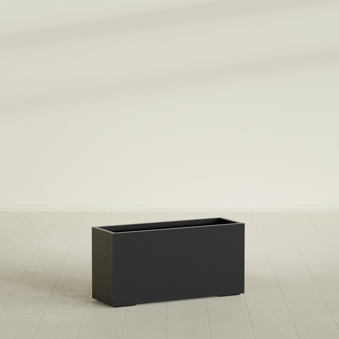Tolga Extra Large Long Rectangle Fiberglass Planter - 48 in x 16 in x 24 in - Matte Black - Matte Black,48 in x 16 in x 24 in