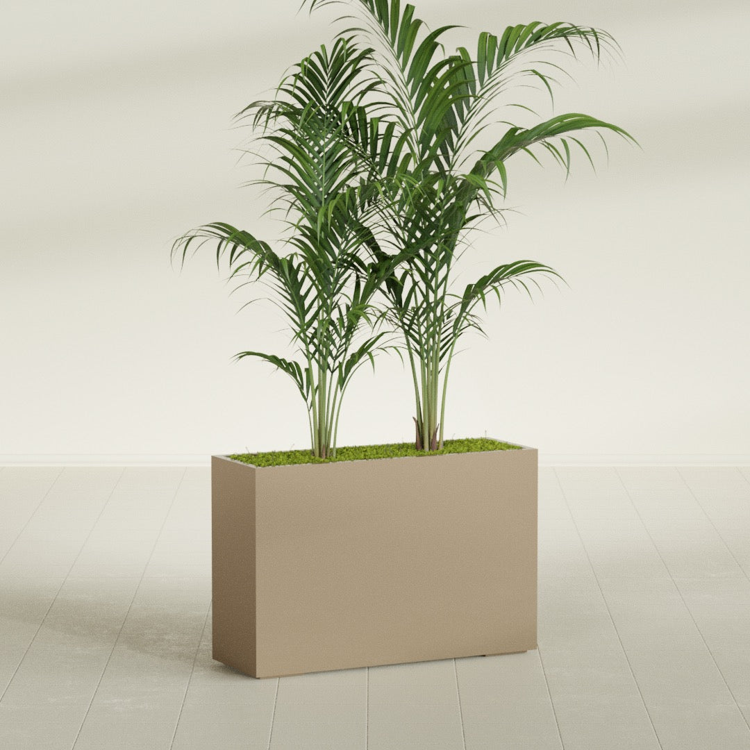 Potsdam Extra Large Long Rectangle Fiberglass Planter - 48 in x 16 in x 32 in - Metallic Gold - Metallic Gold,48 in x 16 in x 32 in