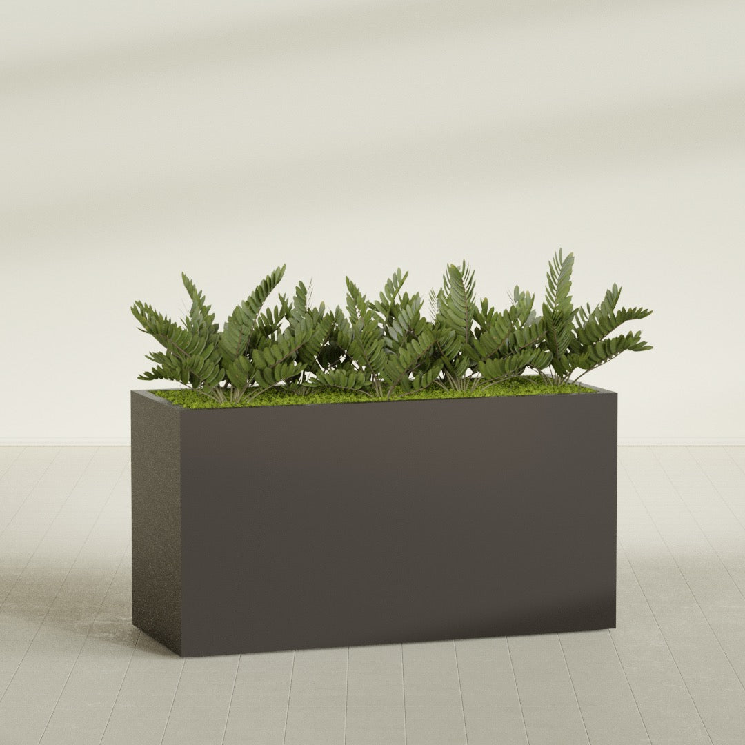 Brisbane Extra Large Long Rectangle Fiberglass Planter - 60 in x 24 in x 32 in - Matte Brown - Matte Brown,60 in x 24 in x 32 in