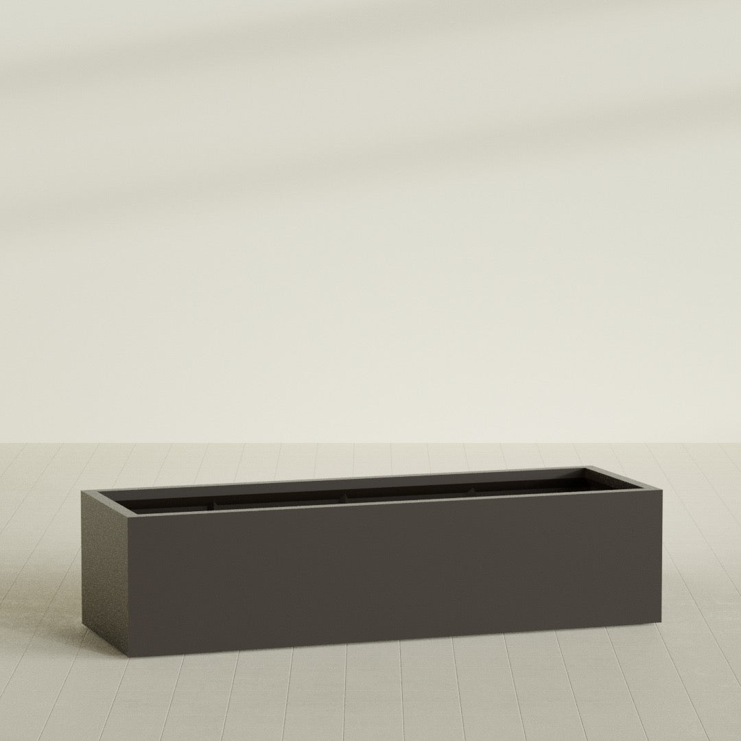 Torino Extra Large Wide Rectangle Fiberglass Planter - 72 in x 24 in x 18 in - Matte Brown - Matte Brown,72 in x 24 in x 18 in