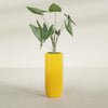 Saint Tropez Large Tall Round Fiberglass Planter - 16 in x 16 in x 38 in - Gloss Saffron - Gloss Saffron,16 in x 16 in x 38 in