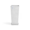 Rotterdam High Medium Square Planter - 12.6 in x 12.6 in x 27.5 in - Planter + Saucer - Pure White - Pure White,12.5 in x 12.5 in x 27.5 in,Planter + Saucer