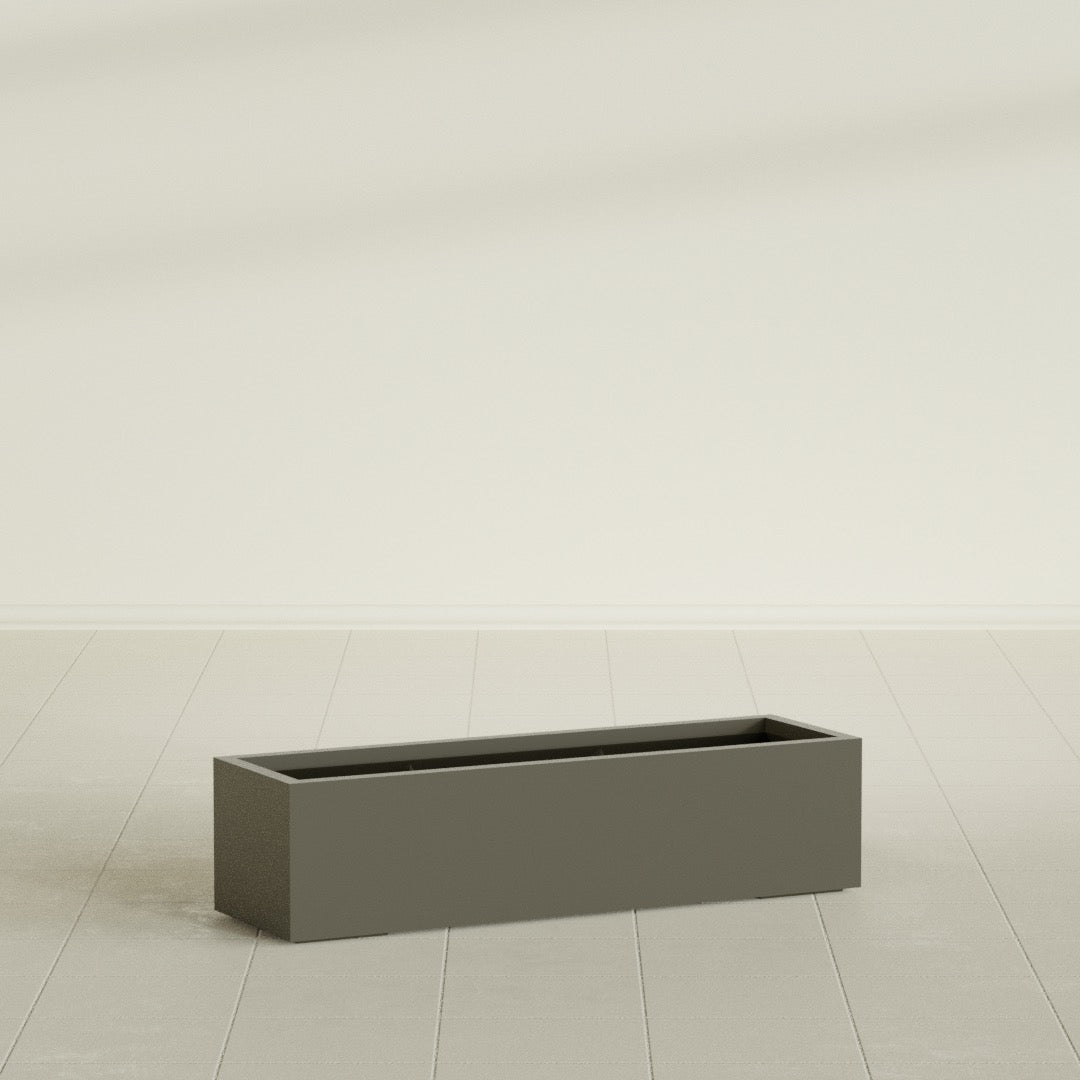 Cuba Large Long Rectangle Fiberglass Planter - 48 in x 14 in x 12 in - Matte Bronze - Matte Bronze,48 in x 14 in x 12 in